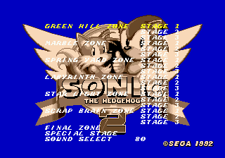 Sonic the Hedgehog 2 (Sep 14, 1992 prototype) - Hidden Palace